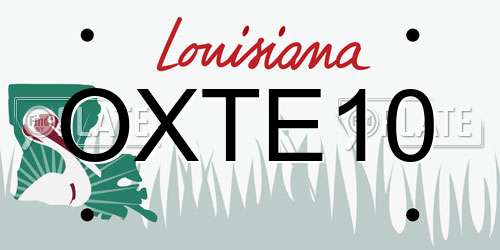 OXTE10 Louisiana License Plate