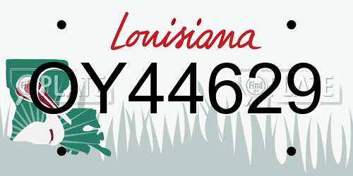 OY44629 Louisiana License Plate