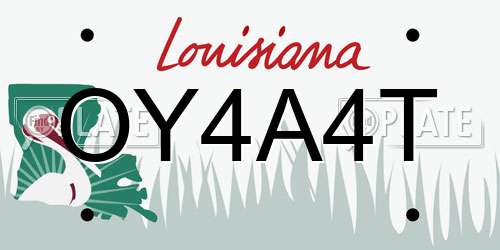 OY4A4T Louisiana License Plate