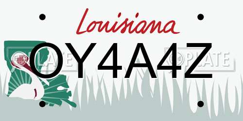OY4A4Z Louisiana License Plate