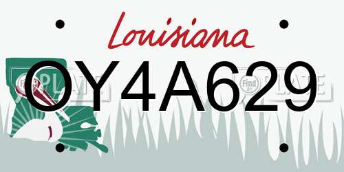 OY4A629 Louisiana License Plate