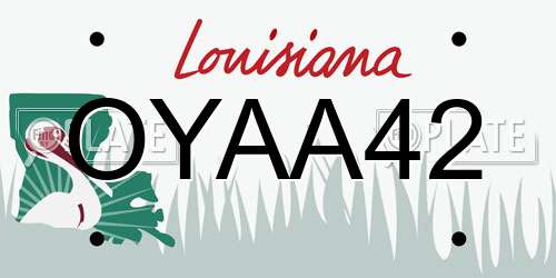OYAA42 Louisiana License Plate