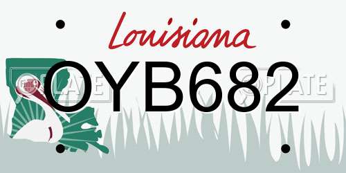 OYB682 Louisiana License Plate