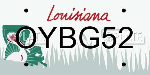 OYBG52 Louisiana License Plate