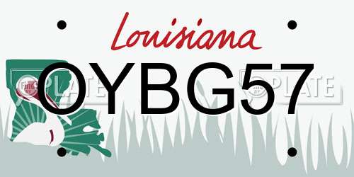 OYBG57 Louisiana License Plate