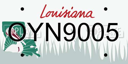 OYN9005 Louisiana License Plate