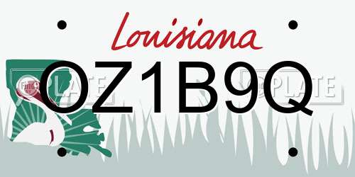 OZ1B9Q Louisiana License Plate