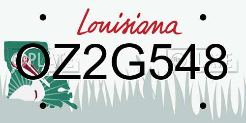 OZ2G548 Louisiana License Plate