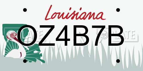 OZ4B7B Louisiana License Plate