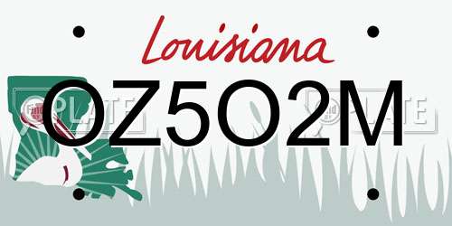 OZ5O2M Louisiana License Plate