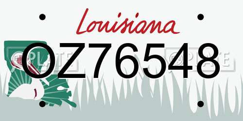 OZ76548 Louisiana License Plate