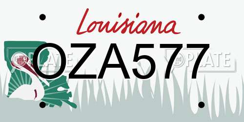 OZA577 Louisiana License Plate