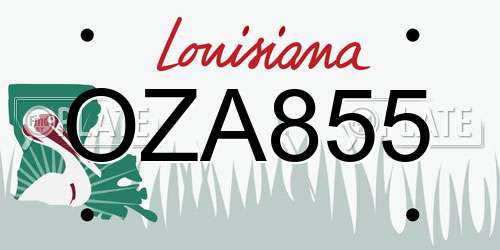 OZA855 Louisiana License Plate