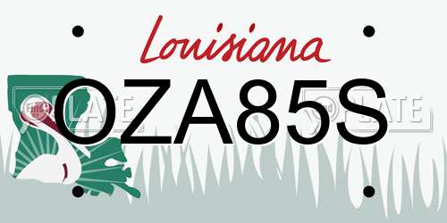 OZA85S Louisiana License Plate