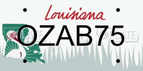 OZAB75 Louisiana License Plate