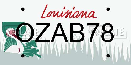 OZAB78 Louisiana License Plate