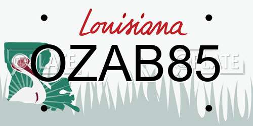 OZAB85 Louisiana License Plate