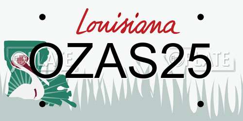 OZAS25 Louisiana License Plate