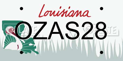 OZAS28 Louisiana License Plate