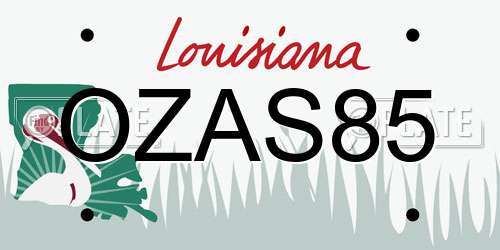 OZAS85 Louisiana License Plate