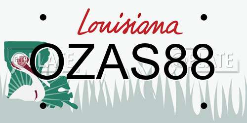 OZAS88 Louisiana License Plate