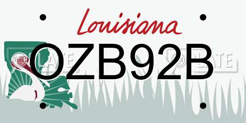 OZB92B Louisiana License Plate