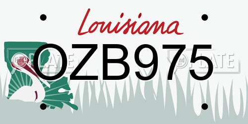 OZB975 Louisiana License Plate