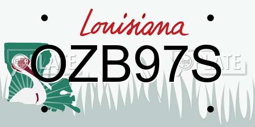 OZB97S Louisiana License Plate