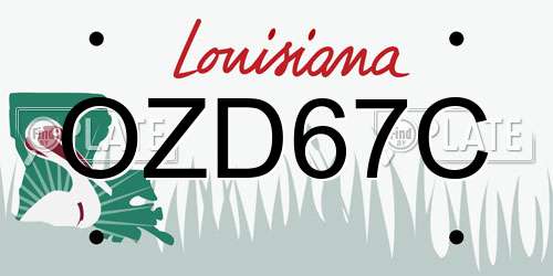 OZD67C Louisiana License Plate
