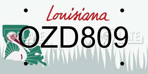 OZD809 Louisiana License Plate