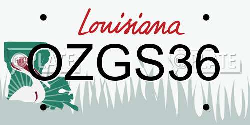 OZGS36 Louisiana License Plate