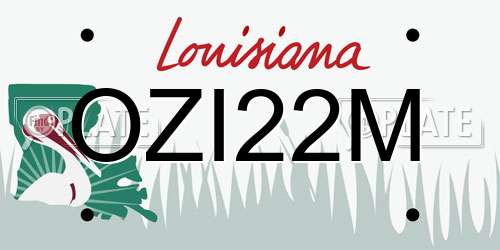 OZI22M Louisiana License Plate