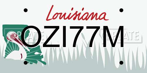 OZI77M Louisiana License Plate
