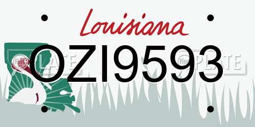 OZI9593 Louisiana License Plate