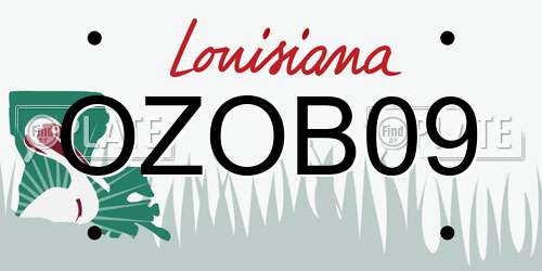 OZOB09 Louisiana License Plate