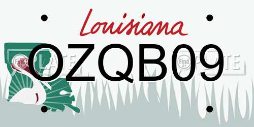 OZQB09 Louisiana License Plate