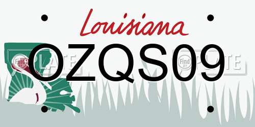 OZQS09 Louisiana License Plate