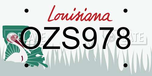 OZS978 Louisiana License Plate