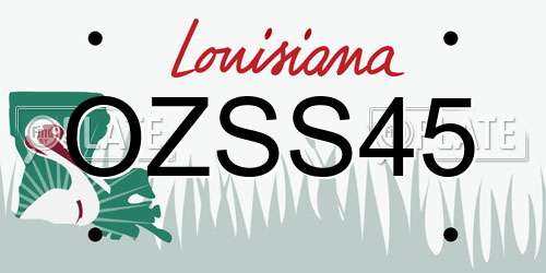 OZSS45 Louisiana License Plate