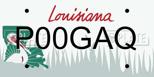 P00GAQ Louisiana License Plate