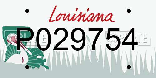 P029754 Louisiana License Plate