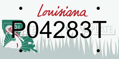 P04283T Louisiana License Plate