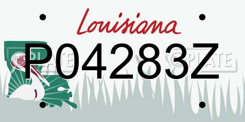 P04283Z Louisiana License Plate