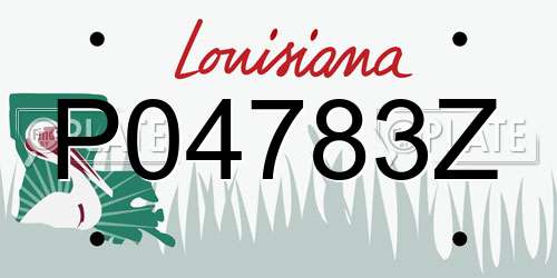 P04783Z Louisiana License Plate