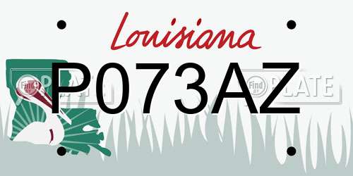 P073AZ Louisiana License Plate