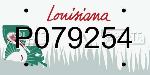 P079254 Louisiana License Plate