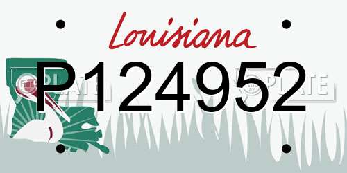 P124952 Louisiana License Plate