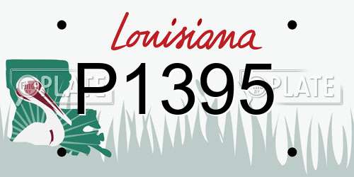 P1395 Louisiana License Plate