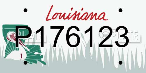 P176123 Louisiana License Plate
