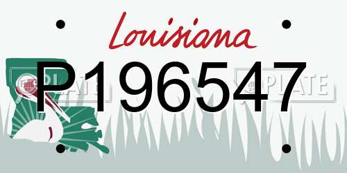 P196547 Louisiana License Plate